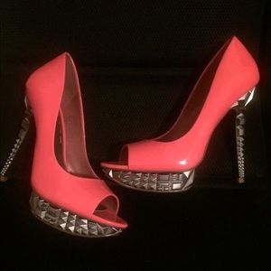 Rachel Roy Keiraah high heels coral/hot pink sz 8